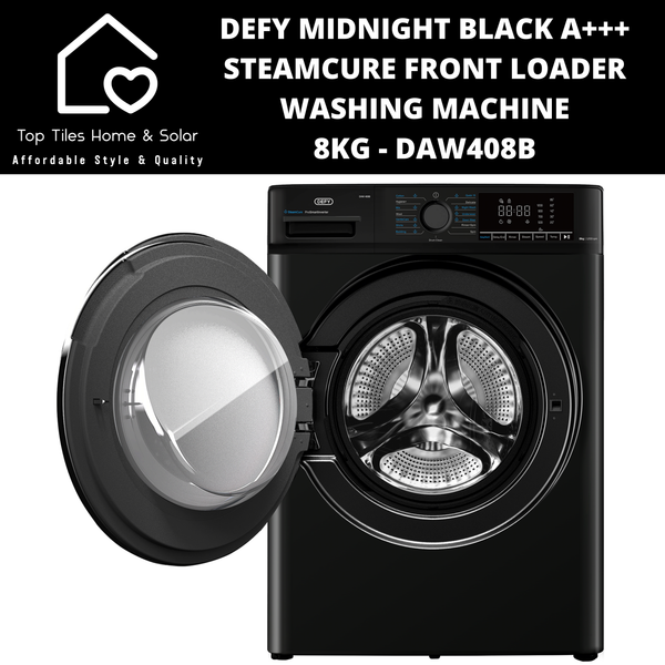 Defy Midnight Black A+++ SteamCure Front Loader Washing Machine - 8kg DAW408B