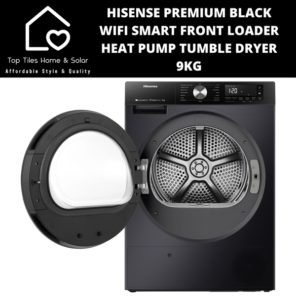 Hisense Premium Black Wifi Smart Front Load Heat Pump Tumble Dryer - 9kg