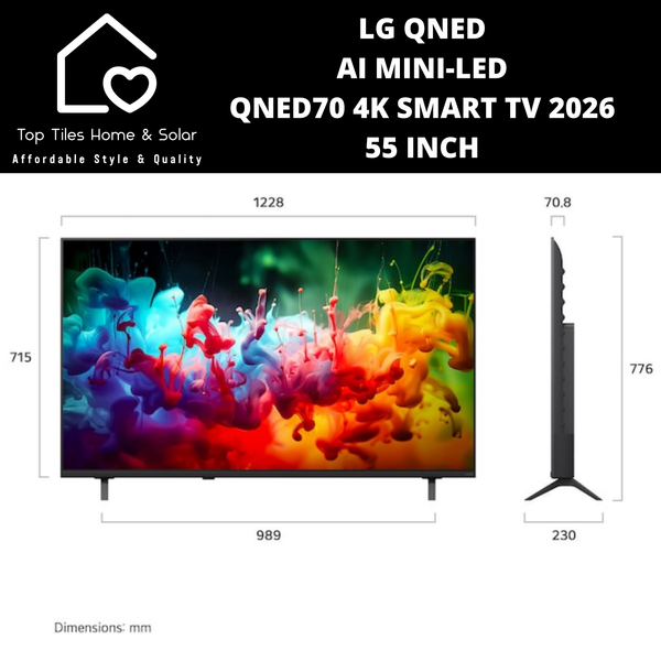 LG QNED AI Mini LED QNED70 4K Smart TV 2026 - 55 Inch