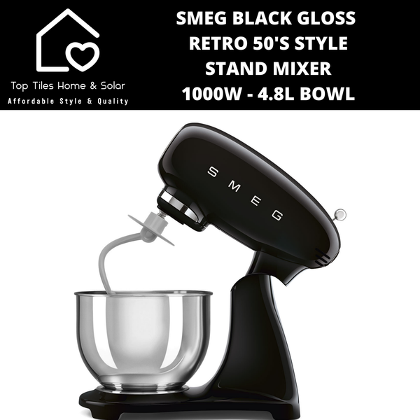 Smeg Black Retro 50'S Style Stand Mixer 1000W - 4.8L Bowl