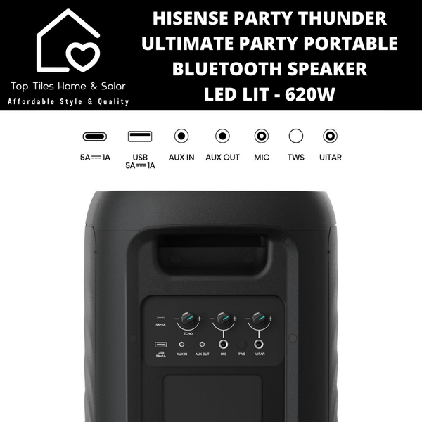 Hisense Party Thunder Ultimate Party Portable Bluetooth Speaker LED Lighting - 620W