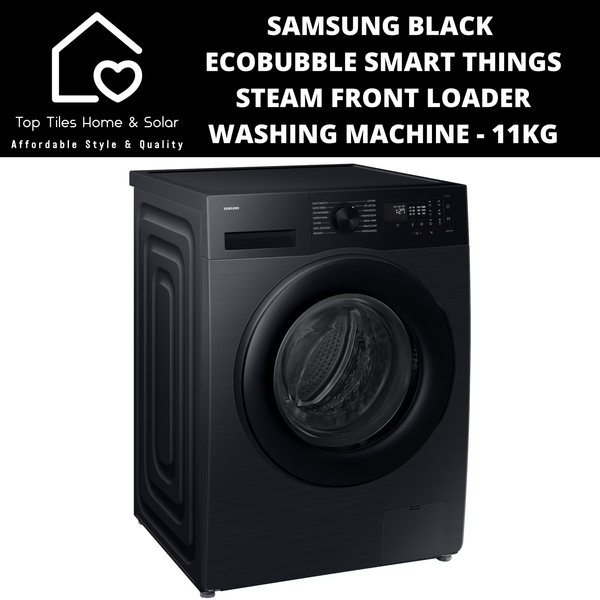 Samsung Black EcoBubble Steam Smart Things Front Loader Washing Machine - 11kg