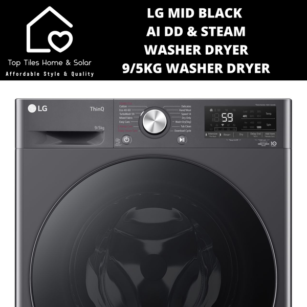 LG Mid Black AI DD & Steam Washer Dryer - 9/5kg Washer Dryer