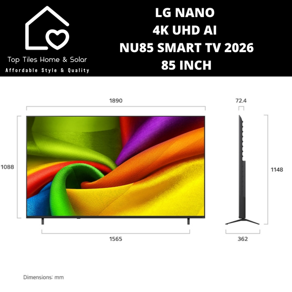 LG NANO 4K UHD AI NU85 Smart TV 2026 - 85 Inch