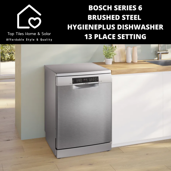 Bosch Series 6 - Brushed Steel HygienePlus Dishwasher - 13 Place Setting