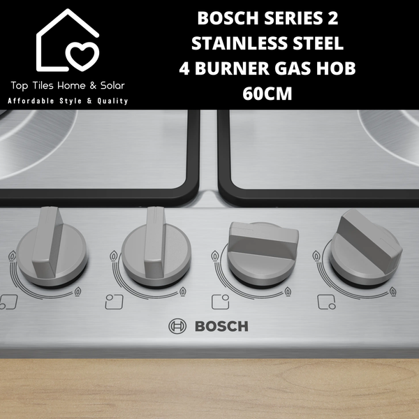 Bosch Series 2 - Stainless Steel 4 Burner Gas Hob - 60cm