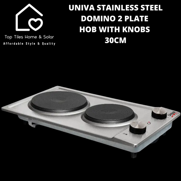 Univa Stainless Steel Domino 2 Plate Hob with CP - 30cm