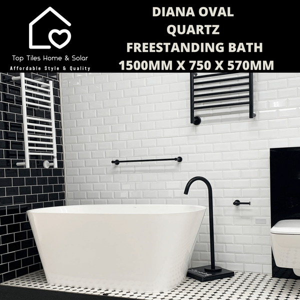 Diana Oval Quartz Freestanding Bath - 1500mm x 750 x 570mm