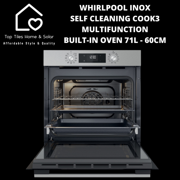 Whirlpool Inox Self Cleaning Cook3 Multifunction Built-In Oven 71L - 60cm