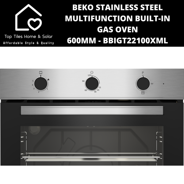 Beko Stainless Steel Multifunction Built-in Gas Oven - 600mm BBIGT22100XML