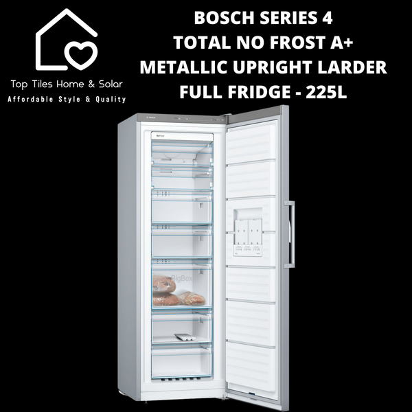 Bosch Series 4 - Total No Frost A+ Metallic Upright Larder Fridge - 225L