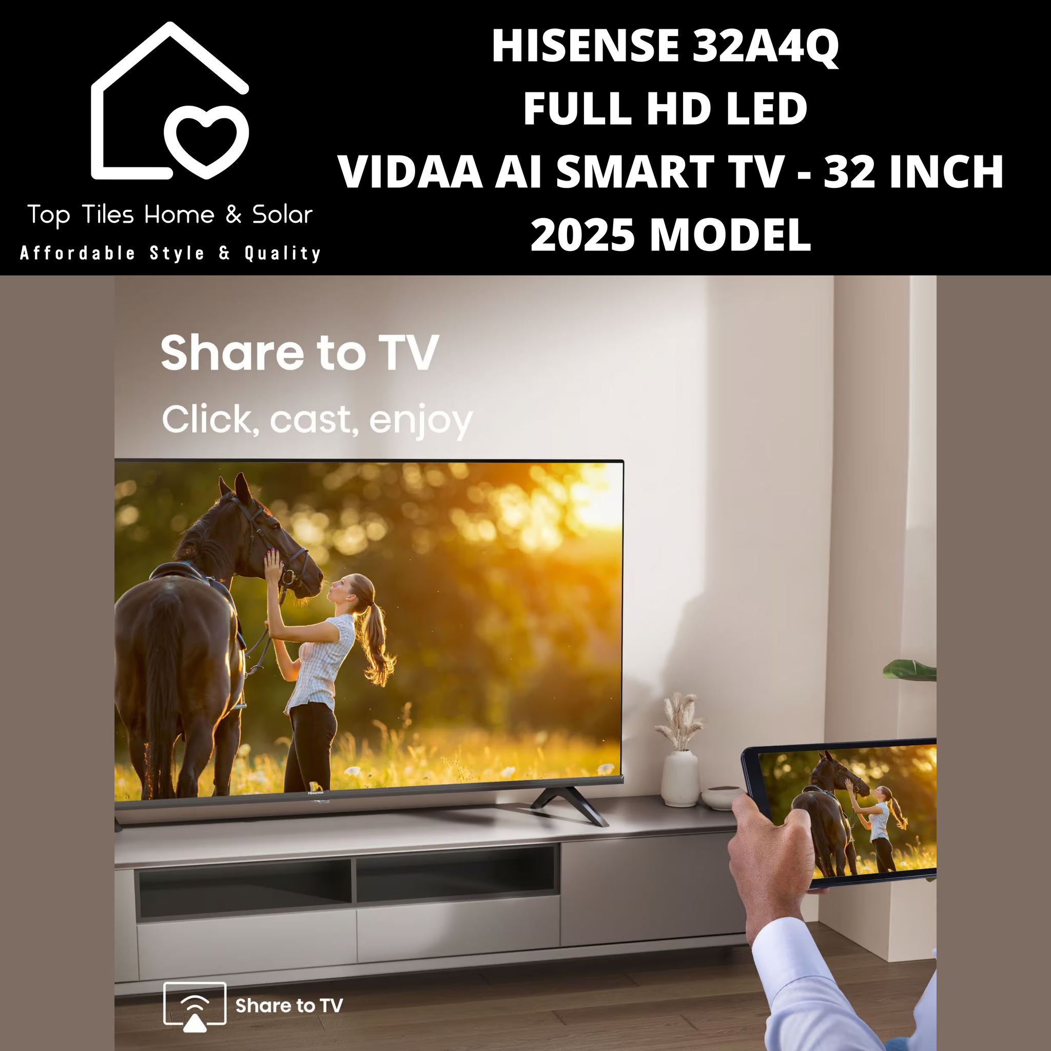 Hisense 32A4Q Full HD LED Vidaa Smart TV - 32 Inch 2025 MODEL
