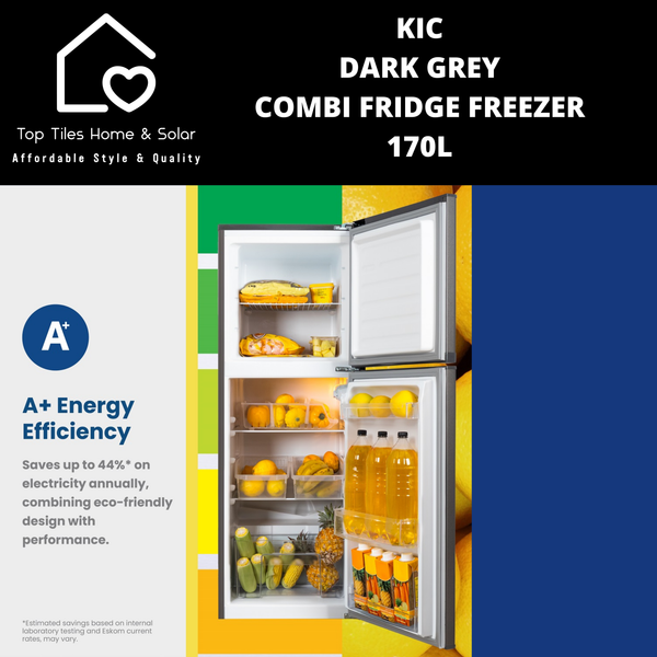 KIC Dark Grey Combi Fridge Freezer - 170L