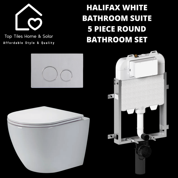 Halifax White Bathroom Suite - 5 Piece Round Bathroom Set