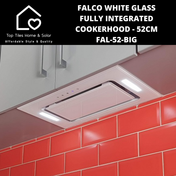 Falco White Glass Fully Integrated Cookerhood - 52cm FAL-52-BIG