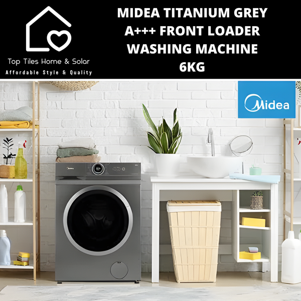 Midea Titanium Grey A+++ Front Loader Washing Machine - 6kg