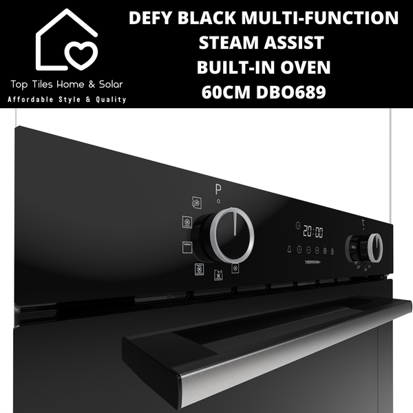 Defy Black Multi-Function Steam Assist Built-in Oven - 60cm DBO689