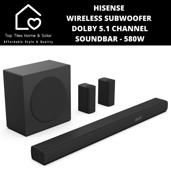 Hisense Wireless Subwoofer Dolby 5.1 Channel Soundbar - 580W