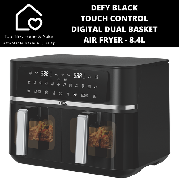 Defy Black Touch Control Digital Dual Basket Air Fryer - 8.4L