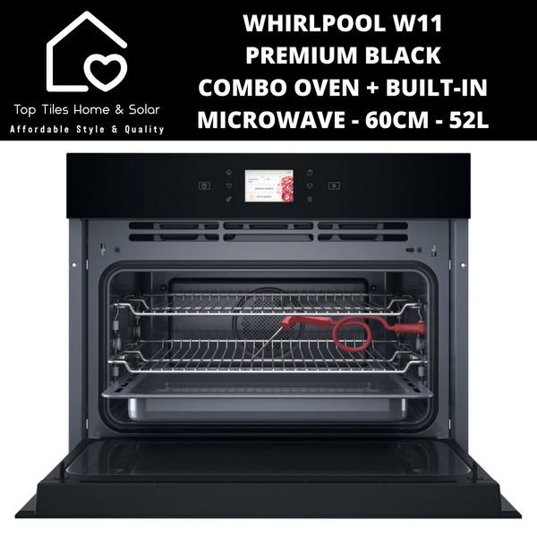 Whirlpool W11 - Premium Black Combo Oven + Built-in Microwave - 60cm - 52L