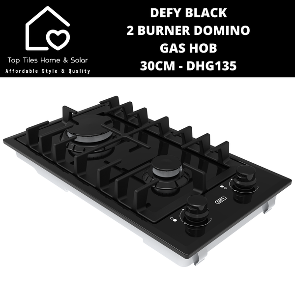 Defy Black 2 Burner Domino Gas Hob - 30cm DHG135