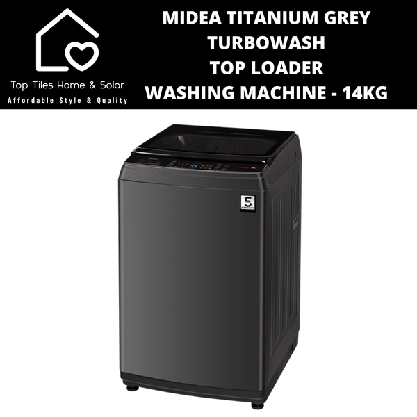 Midea Titanium Grey TurboWash Top Loader Washing Machine - 14kg