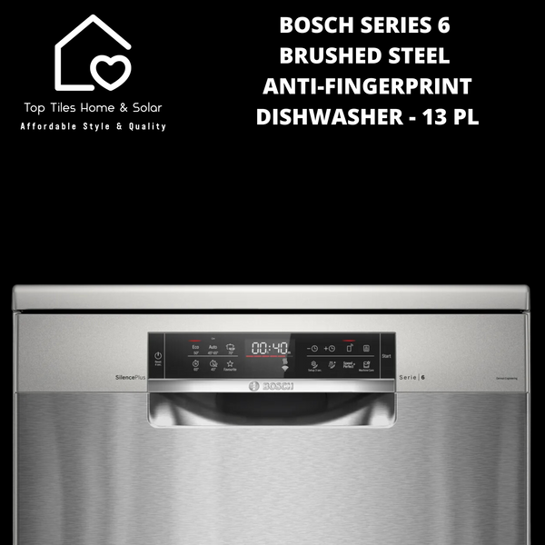 Bosch Series 6 - Brushed Steel Anti-Fingerprint Dishwasher - 13 Place Setting