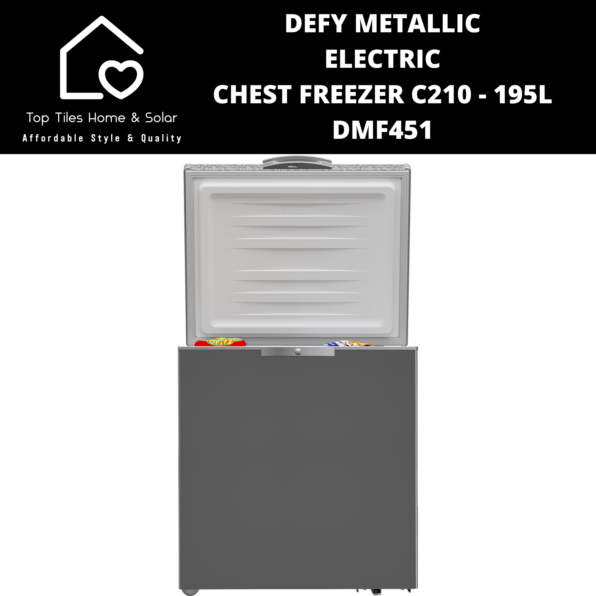 Defy Metallic Electric Chest Freezer C210 - 195L DMF451 – Top