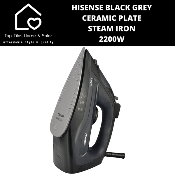 Hisense Black Grey Ceramic Plate Steam Iron - 2200W