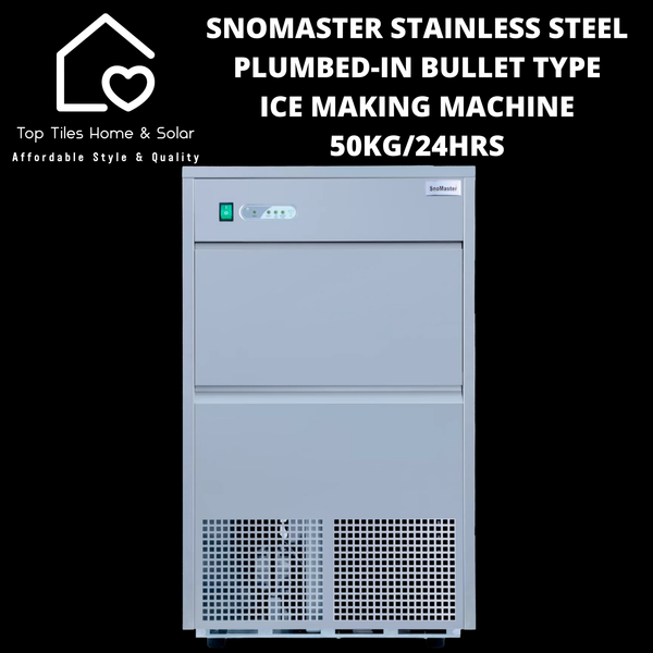 SnoMaster Stainless Steel Plumbed-in Bullet Type Ice Making Machine - 50kg/24Hrs