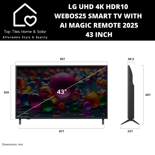 LG UHD 4K HDR10 WebOS25 Smart TV with AI Magic Remote 2025 - 43 Inch