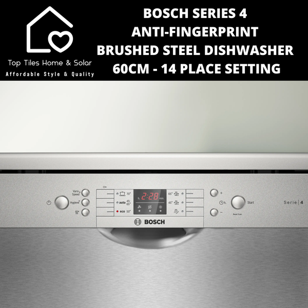 Bosch Series 4 - Anti-Fingerprint Brushed Steel Dishwasher 60cm - 14 Place Setting