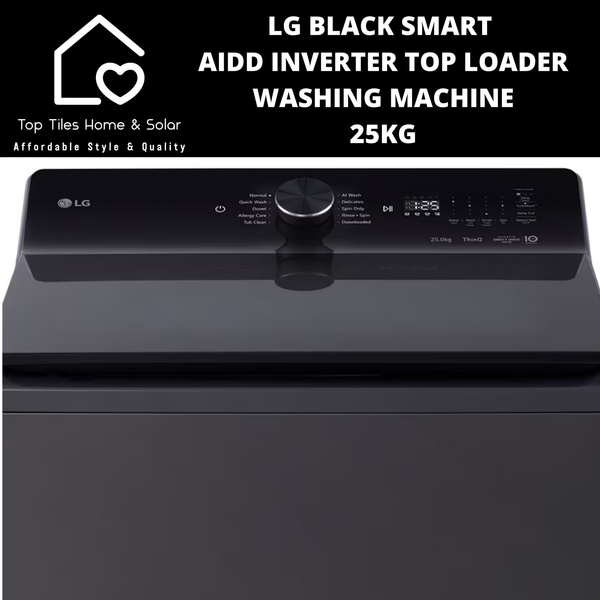 LG Black Smart AIDD Inverter Top Loader Washing Machine - 25kg