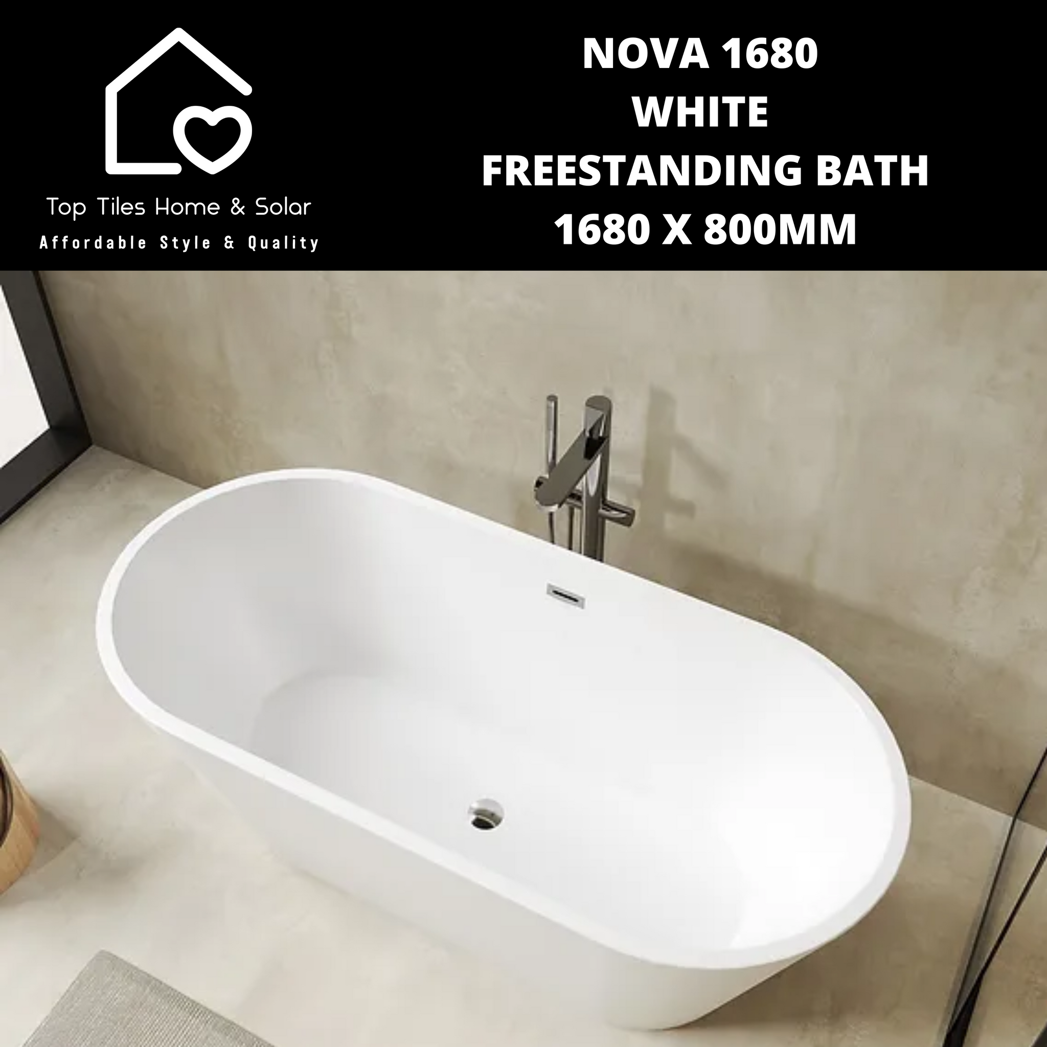 N. Natural Beauty Basic* 10Pockets Shou… Nova 1680 White Freestanding Bath - 1680 x 800mm – Top Tiles Home