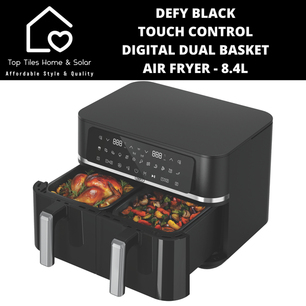 Defy Black Touch Control Digital Dual Basket Air Fryer - 8.4L