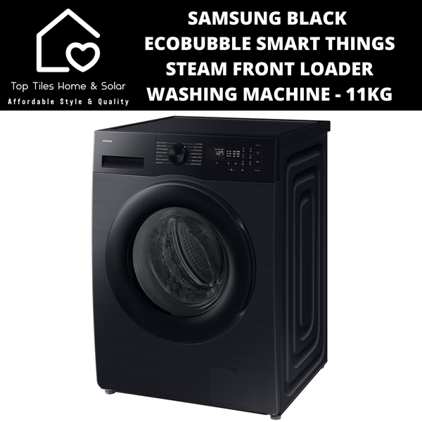 Samsung Black EcoBubble Steam Smart Things Front Loader Washing Machine - 11kg