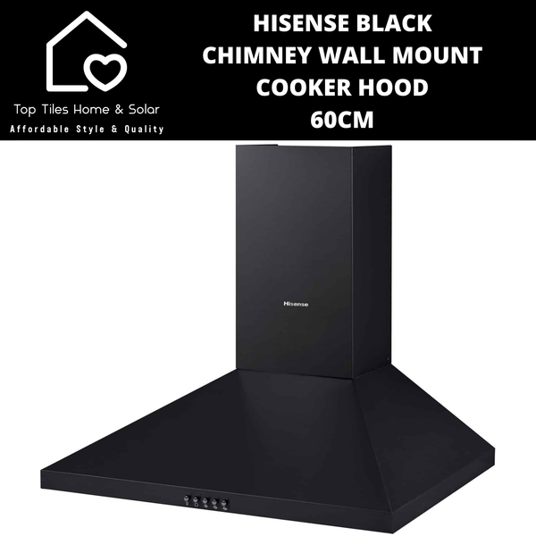 Hisense Black Chimney Wall Mount Cooker Hood - 60cm