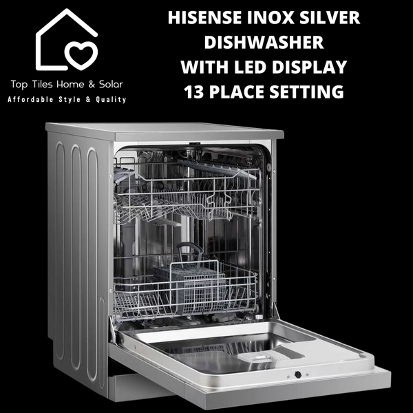 Hisense Inox Silver Dishwasher with LED Display - 13 Place Setting