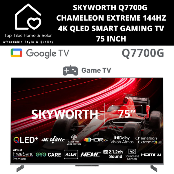 Skyworth Q7700G Chameleon Extreme 144Hz 4K QLED Smart Gaming TV - 75 Inch