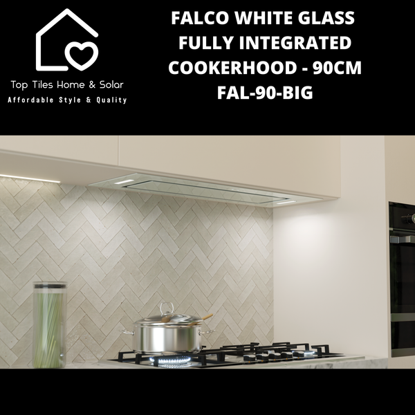 Falco White Glass Fully Integrated Cookerhood - 90cm FAL-90-BIG