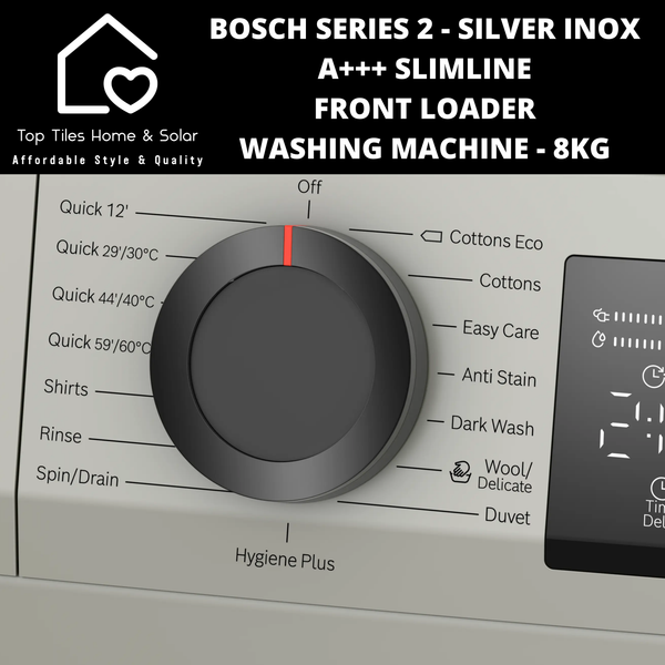 Bosch Series 2 - Silver Inox A+++ Slimline Front Loader Washing Machine - 8kg