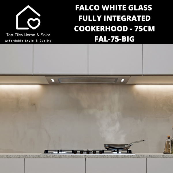 Falco White Glass Fully Integrated Cookerhood - 75cm FAL-75-BIG