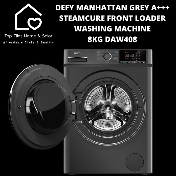 Defy Manhattan Grey A+++ SteamCure Front Loader Washing Machine - 8kg DAW408