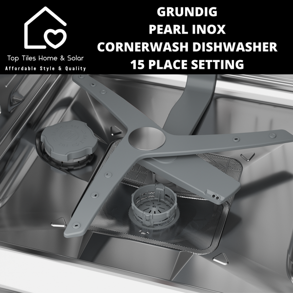 Grundig Pearl Inox CornerWash Dishwasher - 15 Place Setting