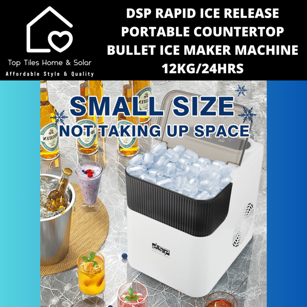 DSP Rapid Ice Released Countertop Bullet Ice Maker Machine - 12kg/24Hrs