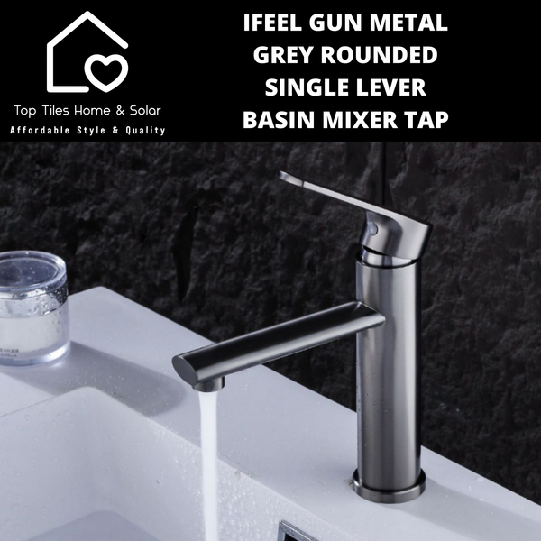 IFeel Gun Metal Grey Rounded Single Lever Basin Mixer Tap