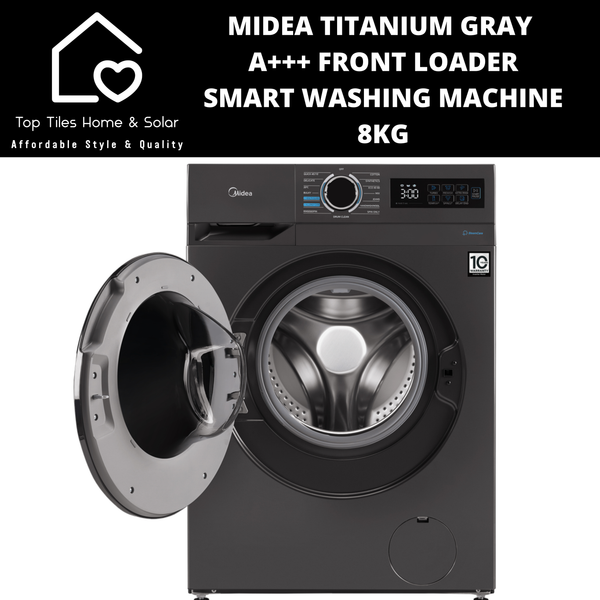 Midea Titanium Gray A+++ Front Loader Smart Washing Machine - 8kg
