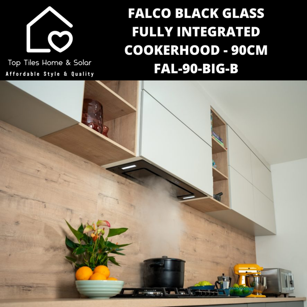 Falco Black Glass Fully Integrated Cookerhood - 90cm FAL-90-BIG-B