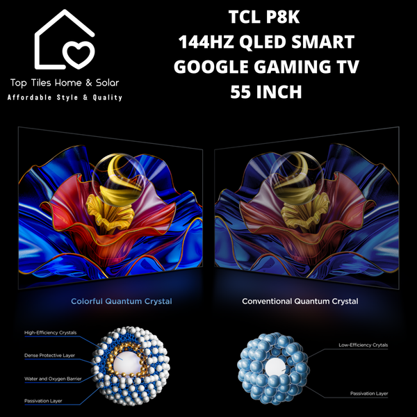 TCL P8K 144Hz QLED Smart Google Gaming TV - 55 Inch