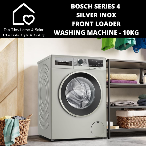 Bosch Series 4 - Silver Inox Front Loader Washing Machine - 10kg
